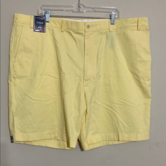 Roundtree & Yorke Yellow butter Flat Front Shorts men 46 beach vacation resort - Picture 1 of 8